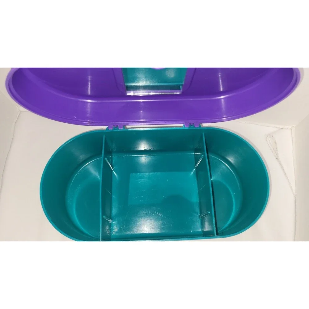 Vintage Jheri Redding II Makeup Case Caboodles Style Purple Teal